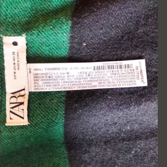 Zara Wool blend Plaid Cape Poncho Blanket Scarf - Picture 6 of 7
